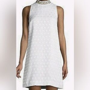 Lilly Pulitzer Brandi Shift Resort White Foil Printed Polka Dot Size 6